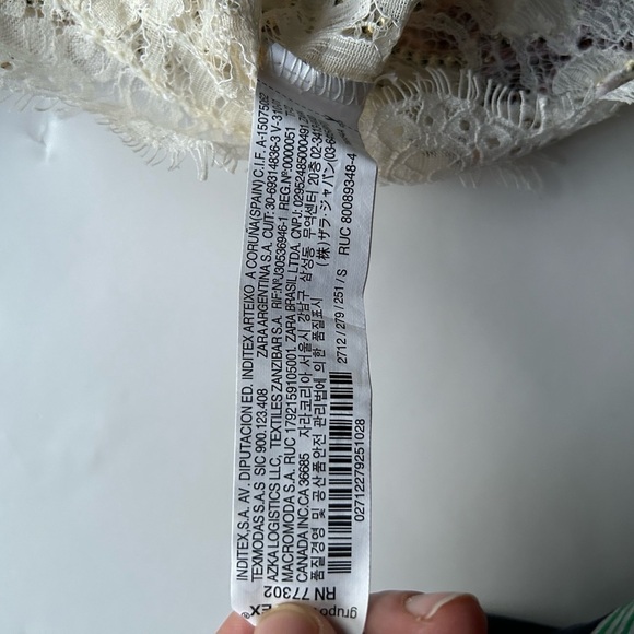 Zara Ecru Multicolored Lace Top Small embroidered - Picture 9 of 13